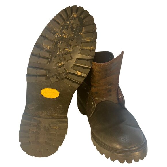 Allen Edmonds Higgins Mill Mens 10.5 Husk Suede Vibram Lug Black Brown *READ - Picture 10 of 11